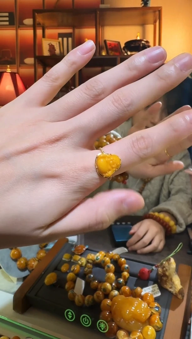 蜜蜡颈饰银S925镶嵌3402天然蜜蜡珠宝奇石