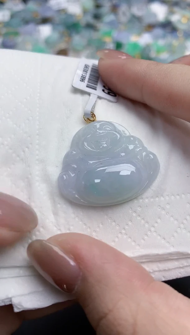 【闪购商品】翡翠颈饰18K金镶嵌天然缅甸翡翠A货