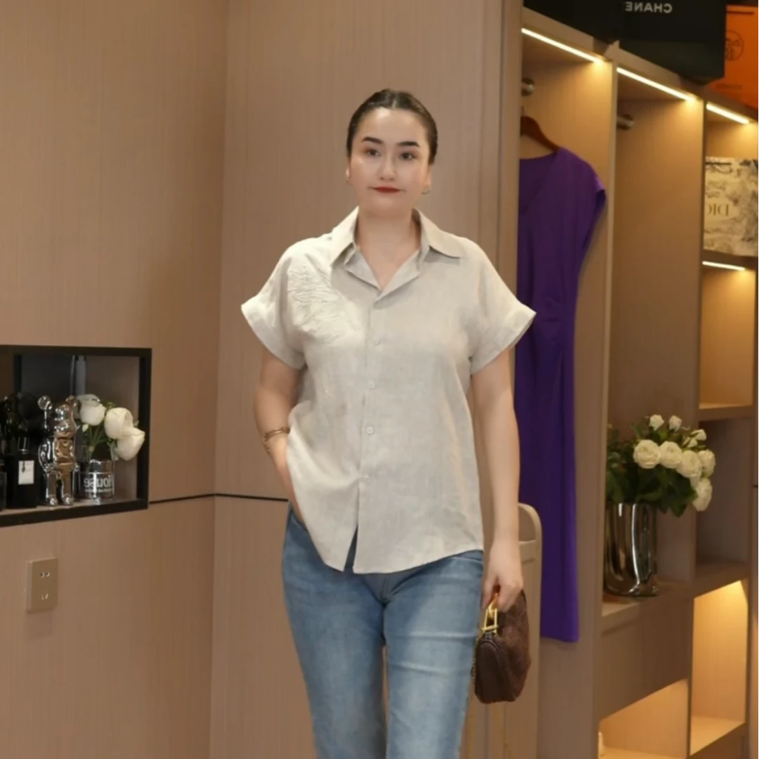 （清货）100%纯亚麻百搭休闲上衣