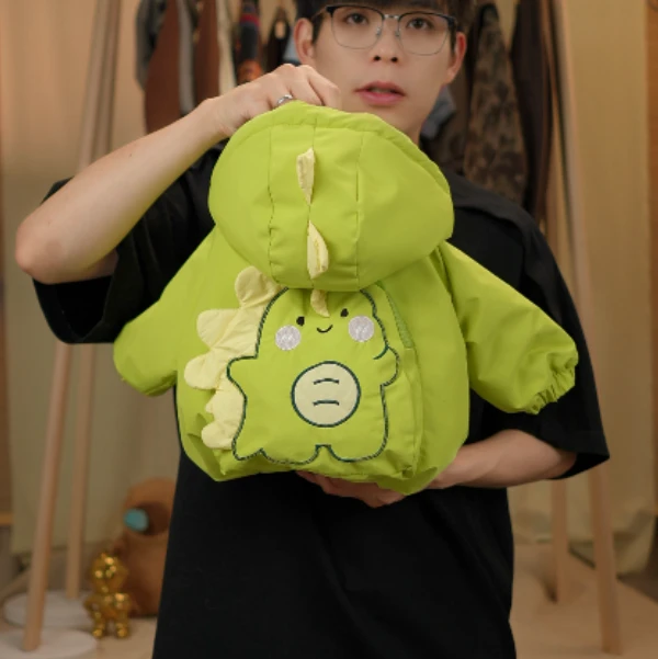 A【安可儿】2025冬季新款刺绣棉服小恐龙
