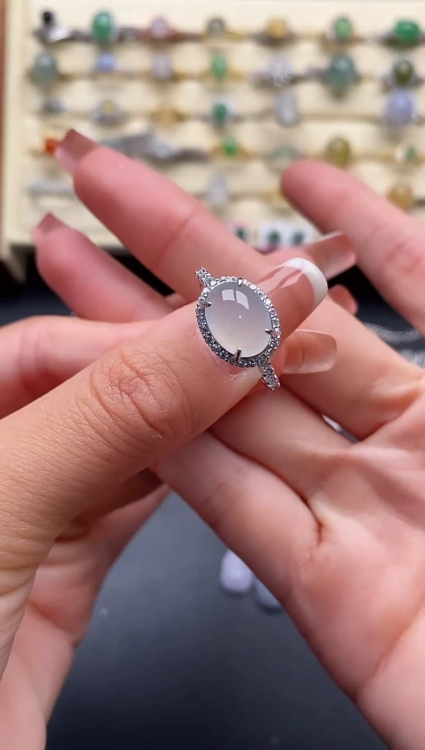 银S925镶嵌戒指翡翠33333333+1