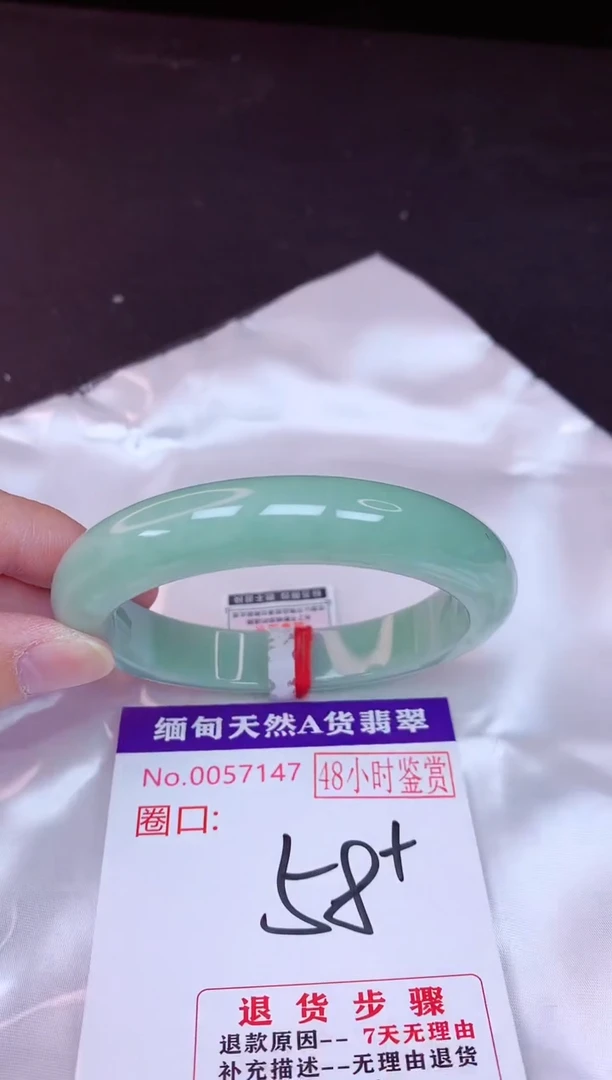 未镶嵌手镯翡翠58（48小时鉴赏期 ）
