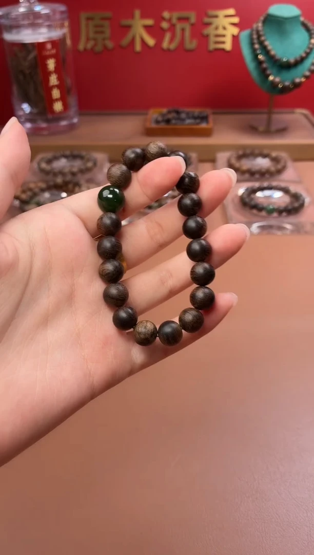 手串沉香沉水越南芽庄黄棋10玉化瘿子瘤疤单圈