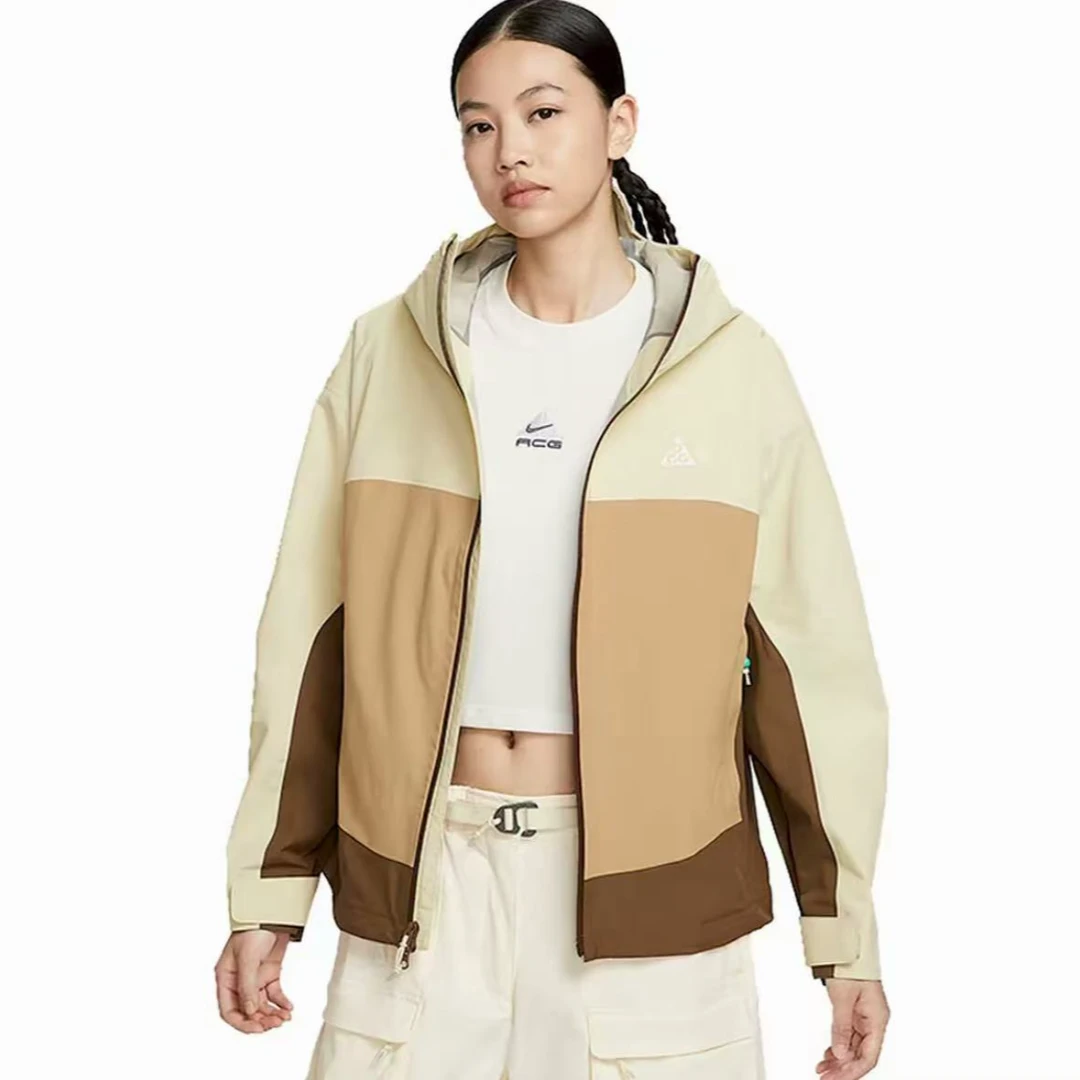 NIKE耐克 女款 ACG 冲锋衣防风户外防水咖色外套 HJ0247-229