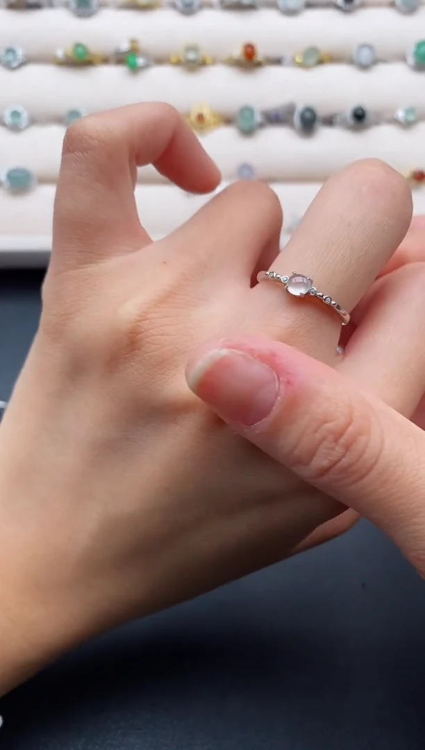 银S925镶嵌戒指翡翠3333333+3