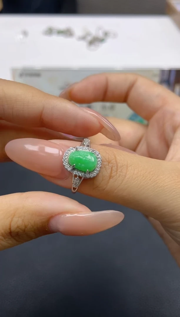 【闪购商品】翡翠戒指未镶嵌天然翡翠A货64