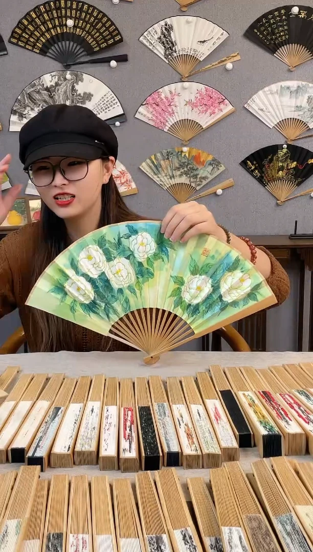 国画8寸折扇纯手写纯手绘作品