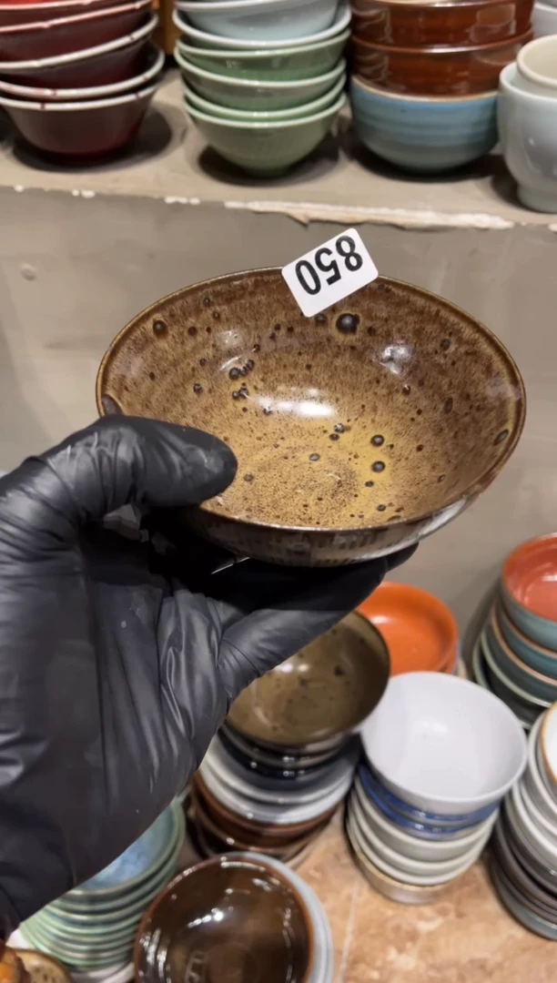 【闪购商品】瓷片850  燕麦黄麻点小碗1个
