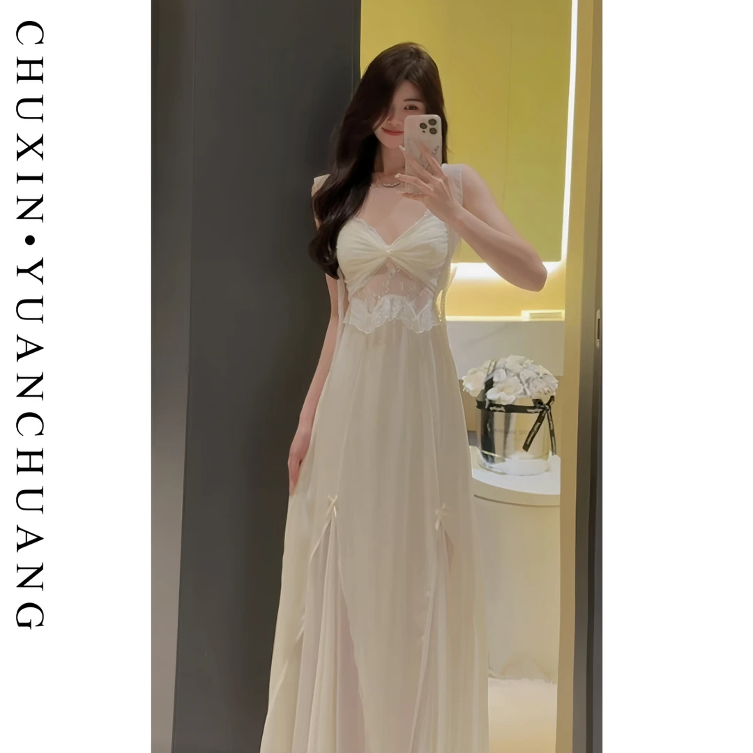 【柏林晚星】法式仙气长裙性感长袍高级感新款睡裙女收腰显瘦可外穿