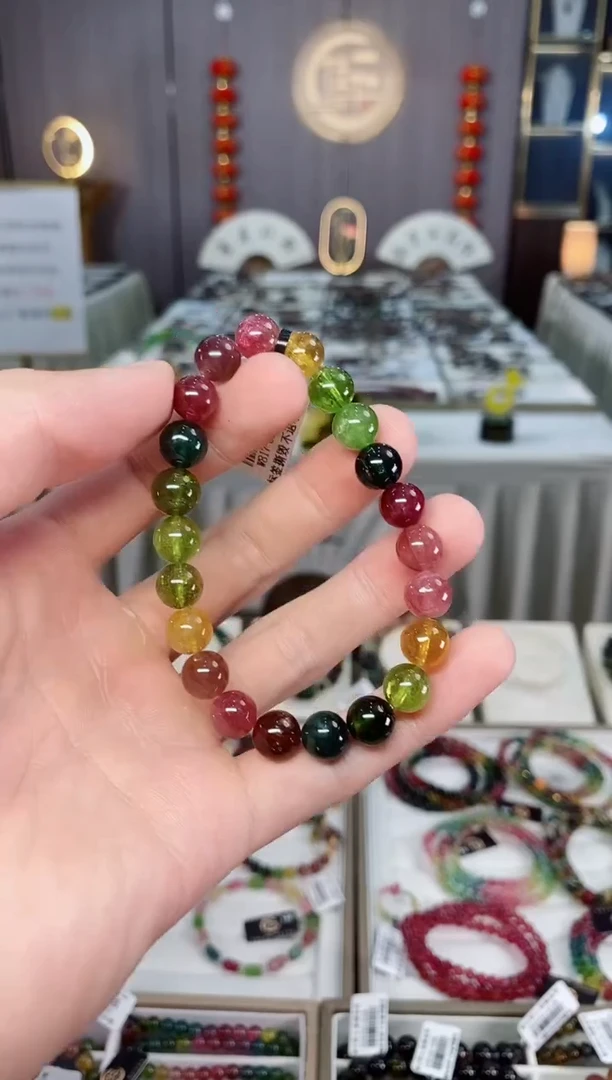 未镶嵌收藏级老矿碧玺单圈手串8mm+碧玺xion多样性发一条