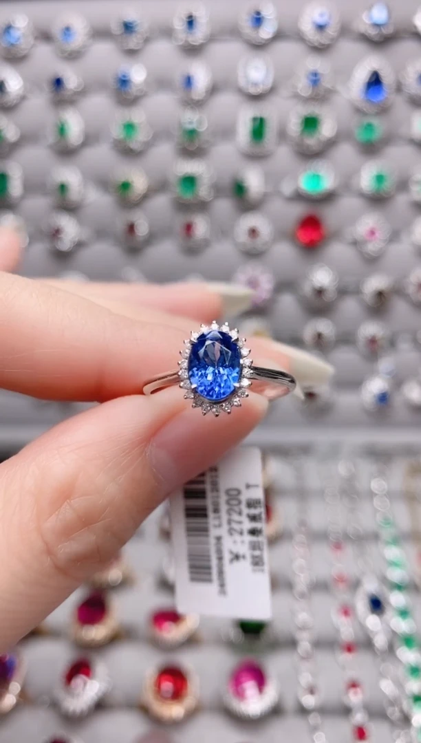 【闪购商品】坦桑石18K金戒指18K金镶嵌.