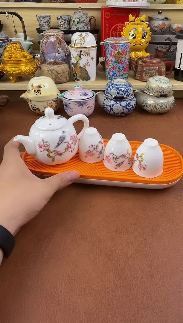 陶瓷茶具摆件旅行套组