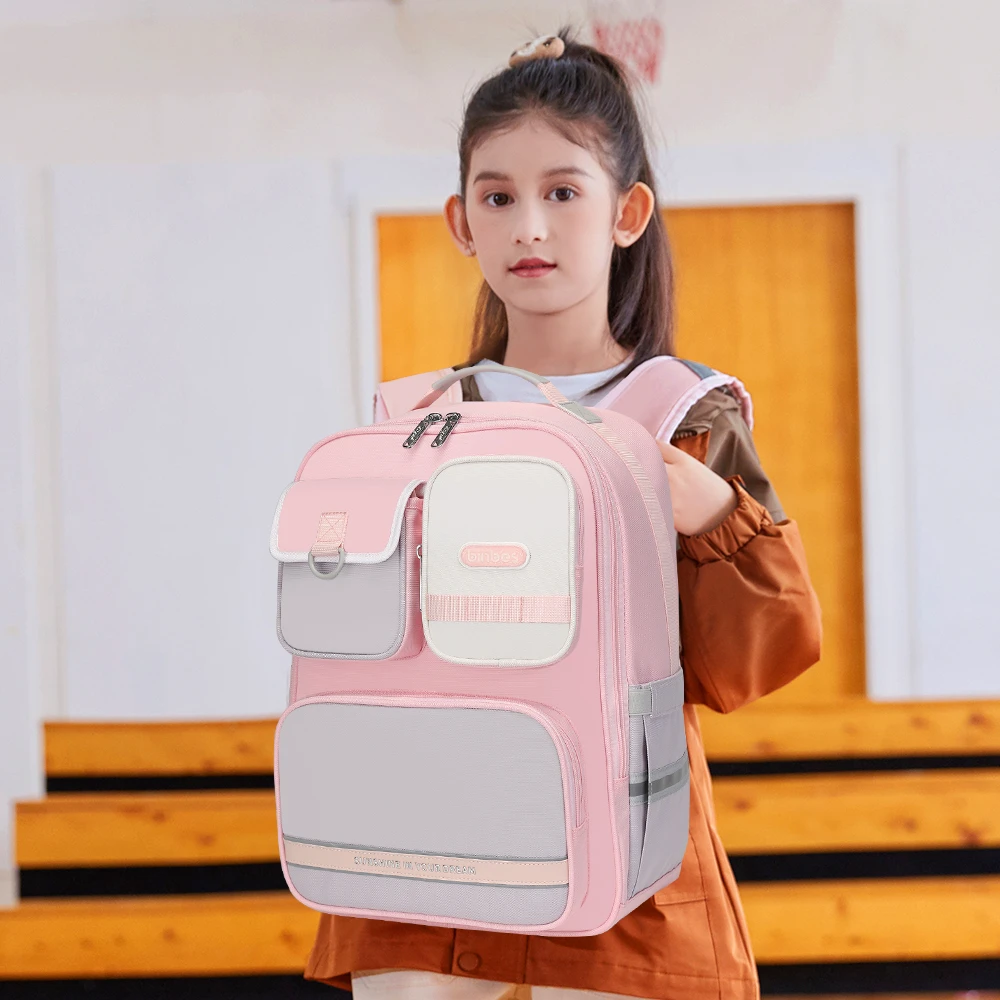 [阳光8点-宾比】新款小学3-6年级大容量护脊减负双肩书包#3692