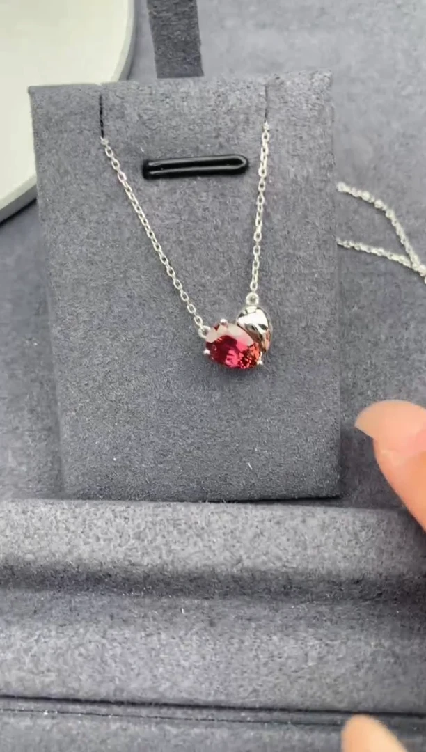 未镶嵌项链碧玺1ct粉碧玺   FG