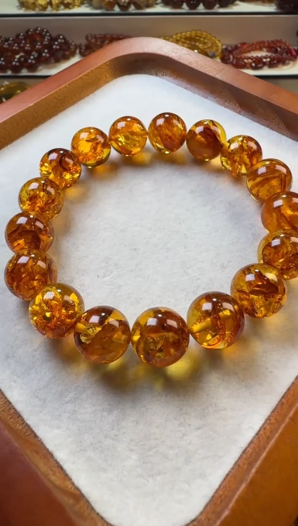 手链琥珀未镶嵌坚**…花珀手串