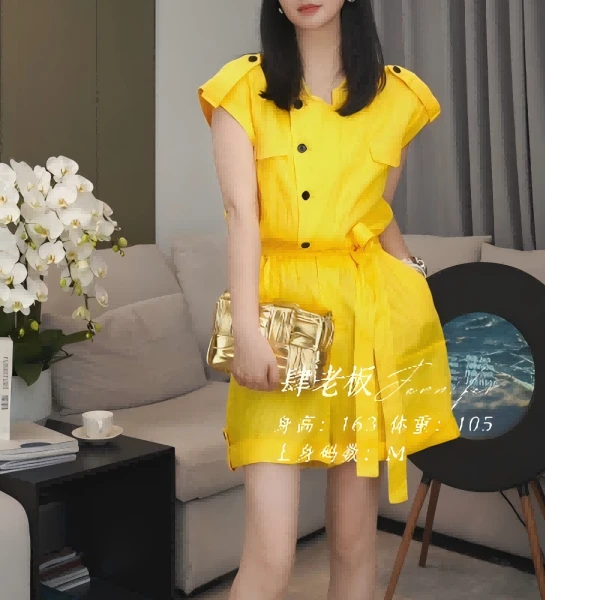 【肆姐高定】时尚立领无袖连体短裤X2735