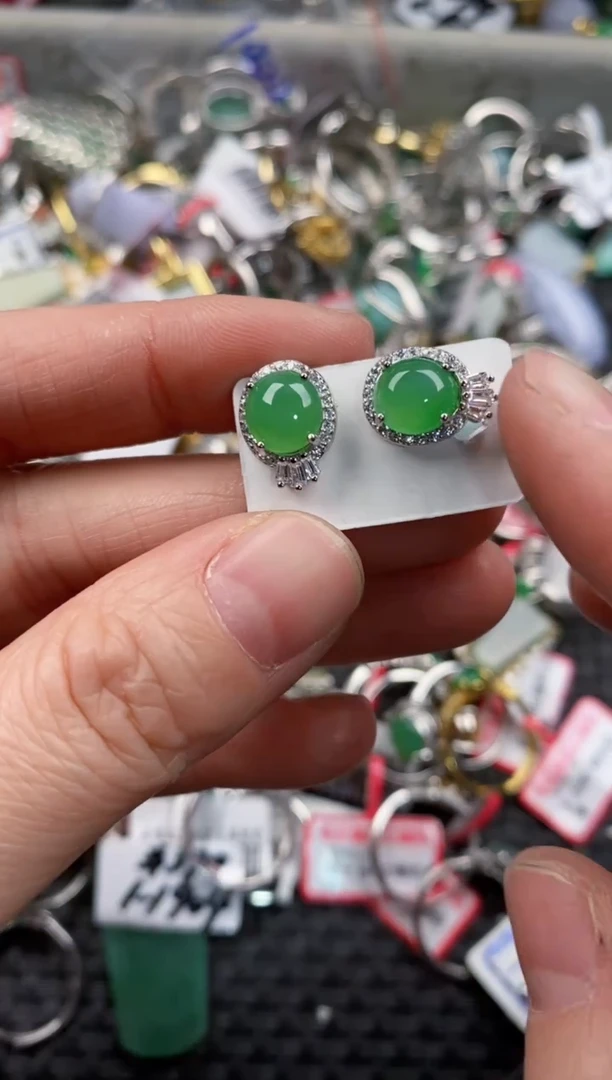 银S925镶嵌戒指翡翠11              4