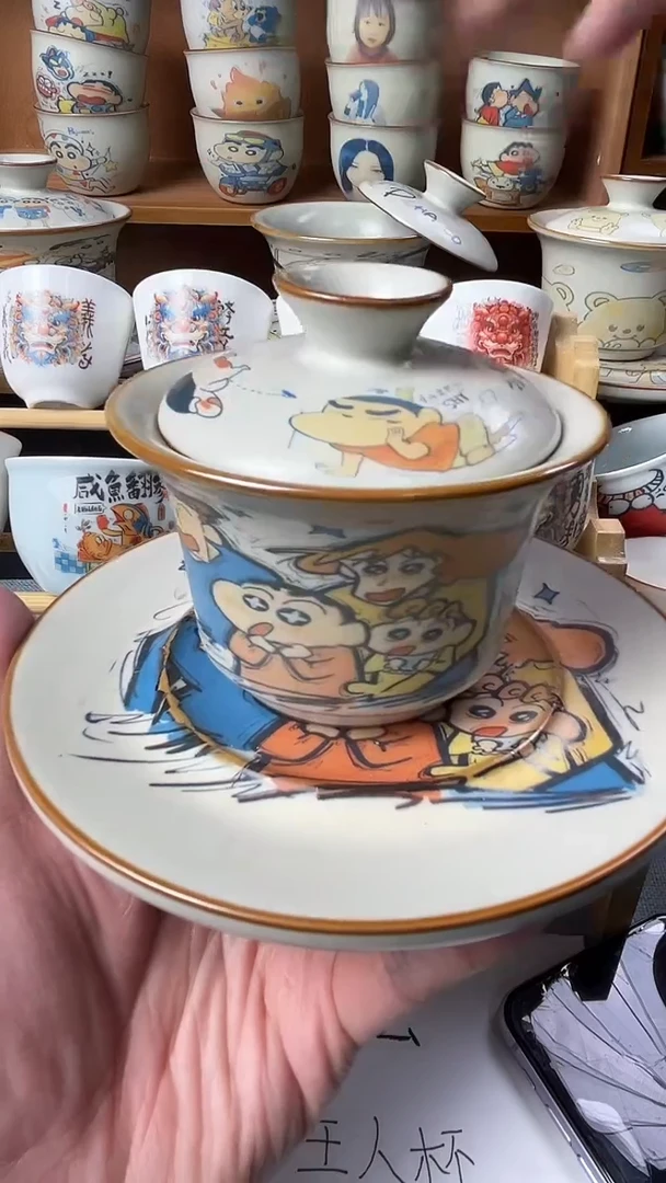 好看的手绘定制杯子盖碗31