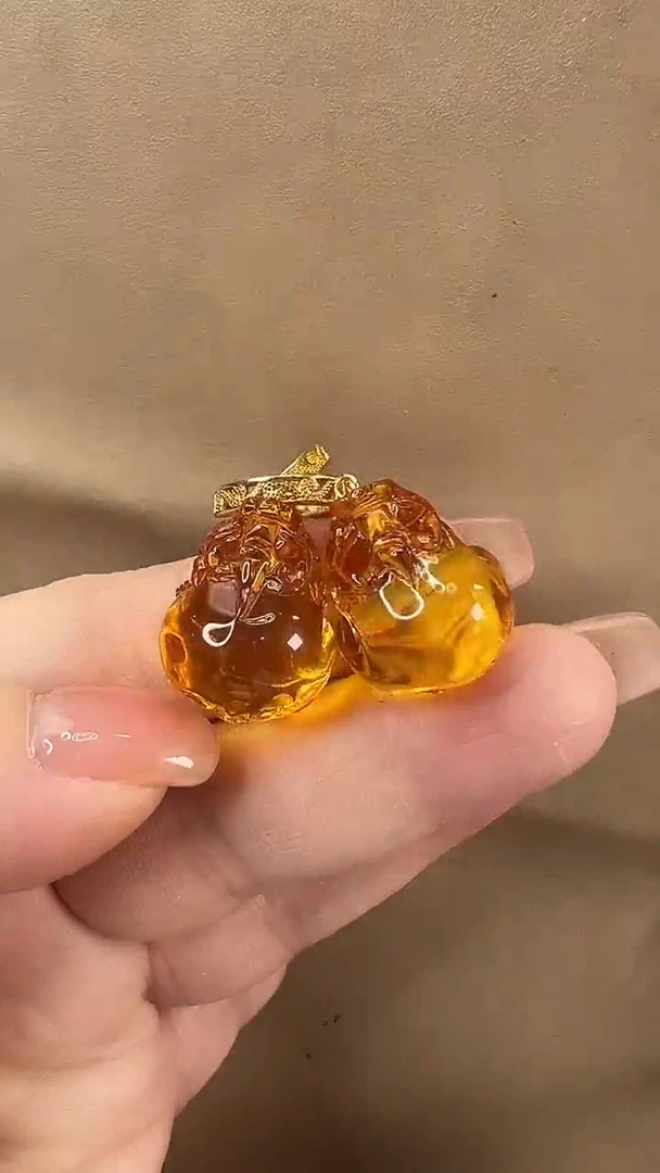 琥珀颈饰未镶嵌耳环