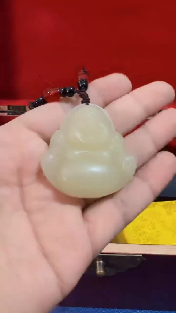 和田玉未镶嵌挂件和田 晴水53佛公（飞铃文玩）