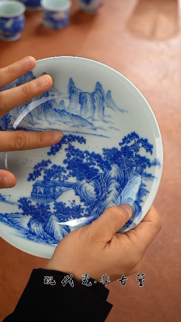 壶承陶瓷正春堂溪山渔隐图壶承B（售后需完整开箱视频）