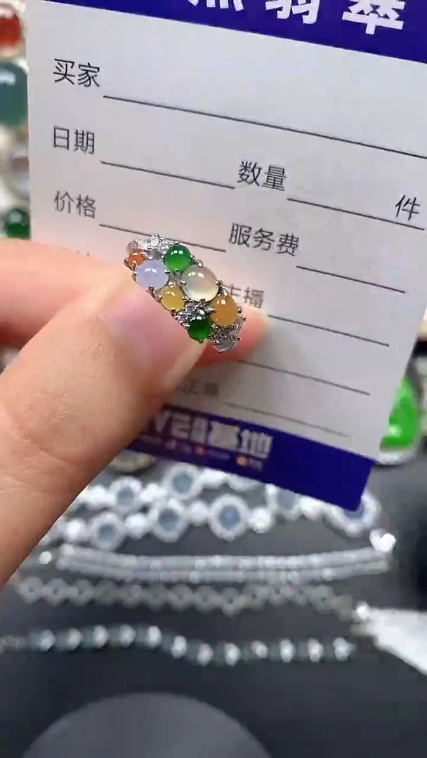 银S925镶嵌戒指翡翠30