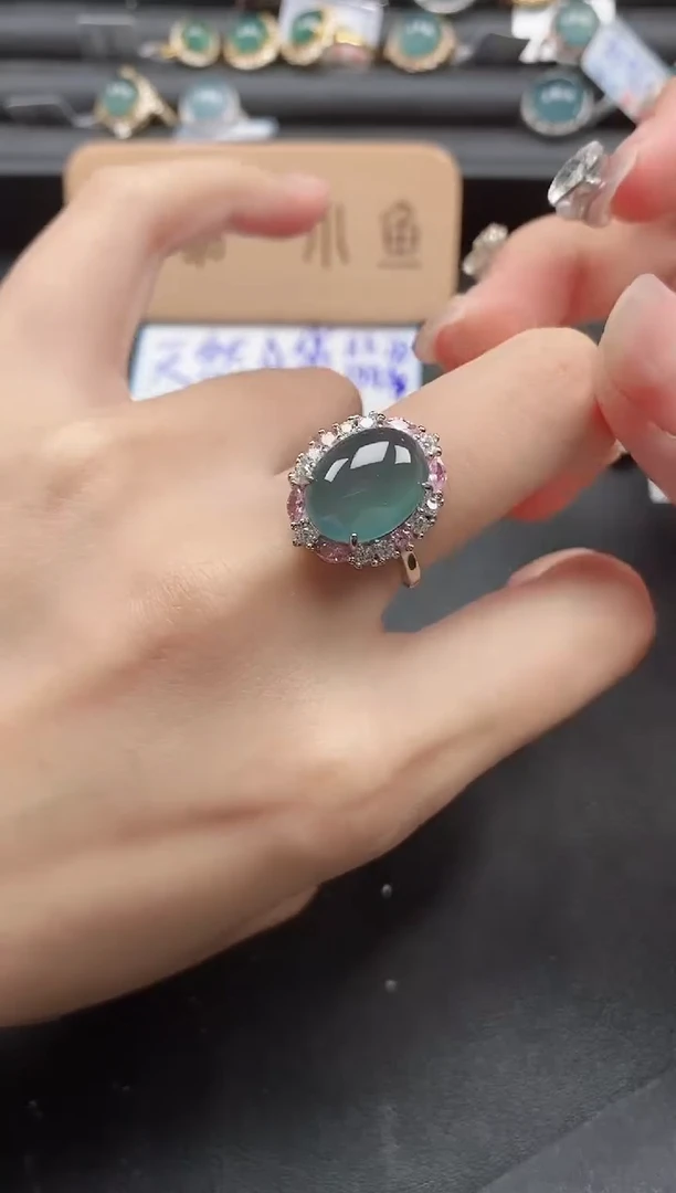翡翠戒指银S925镶嵌51511