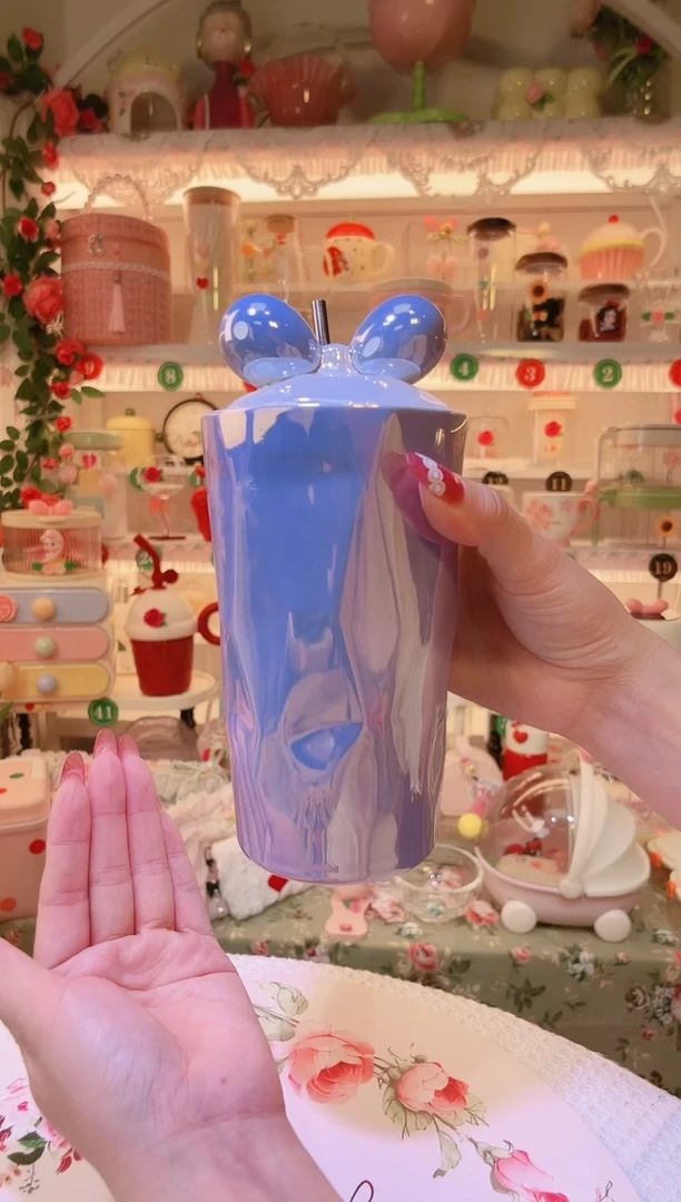 紫色米奇吸管杯——手工制作品质好！