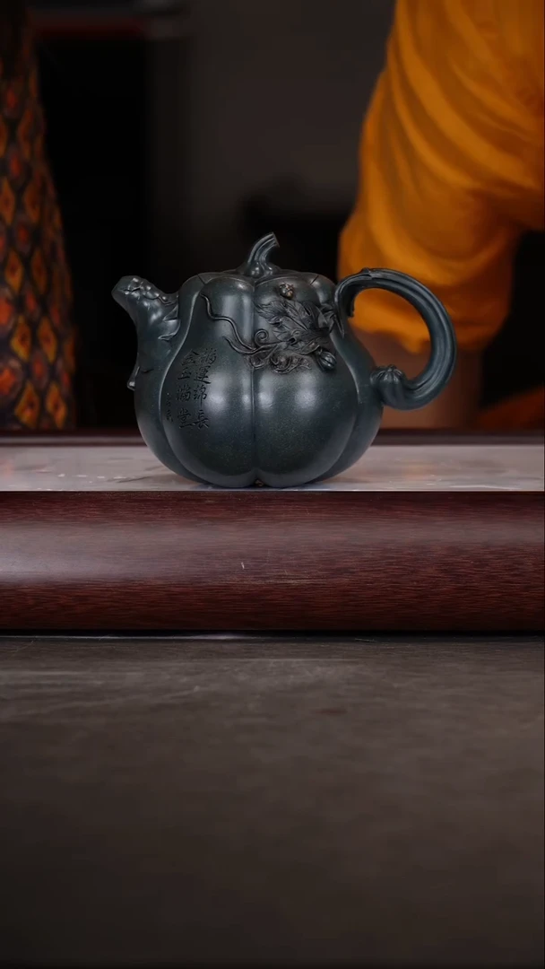 茶壶紫砂诸葛永南/绿泥/南瓜/400c