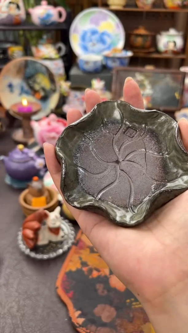 素慕堂粗陶仿古清水三角梅杯垫