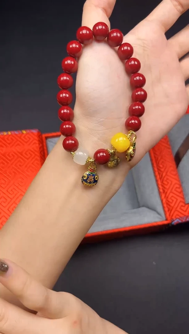 白玉菩提吊坠手串孤品