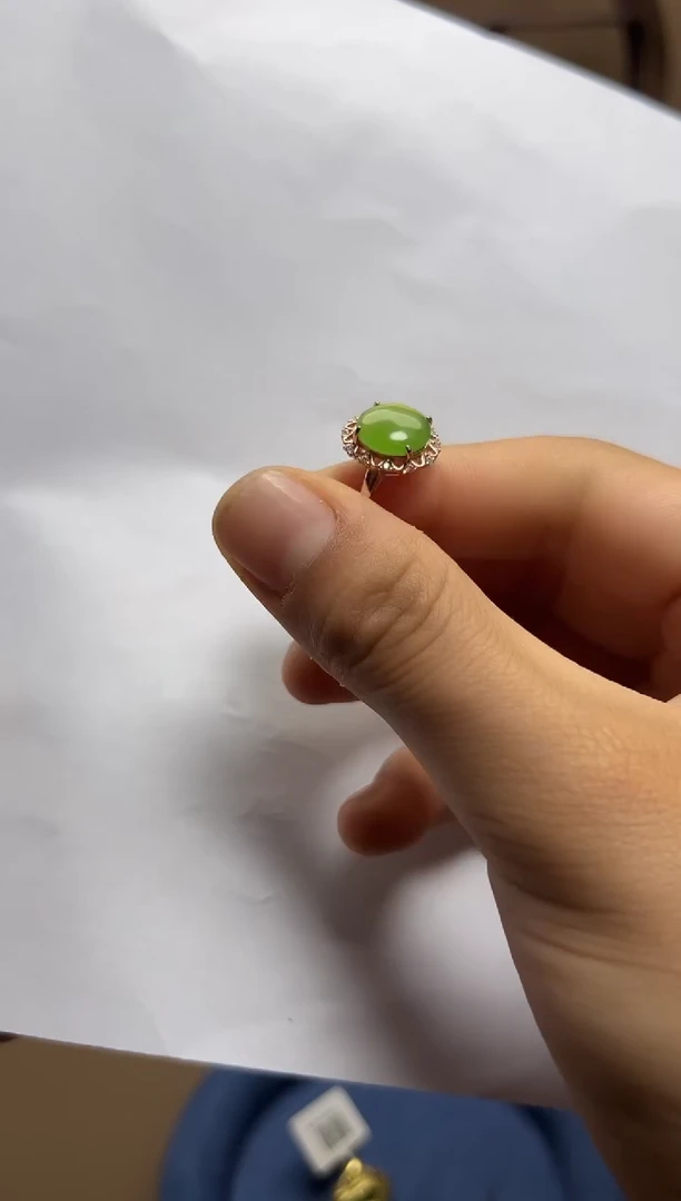 和田玉银S925镶嵌颈饰戒指