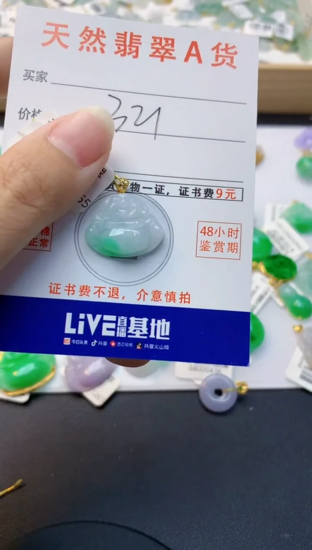 颈饰18K金镶嵌翡翠天然缅甸A货翡翠