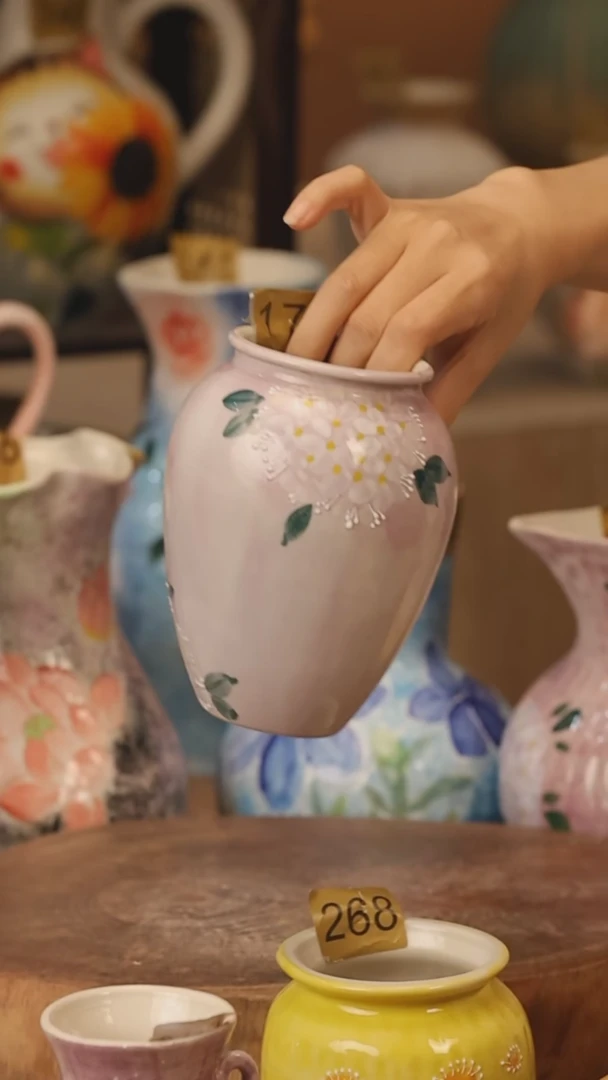 陶瓷172景德镇设计师手作花器摆件侘寂风