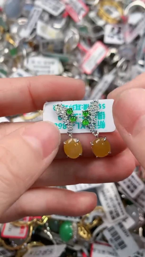 银S925镶嵌戒指翡翠333           4