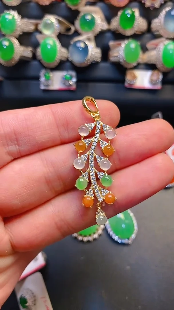 银S925镶嵌戒指翡翠天然