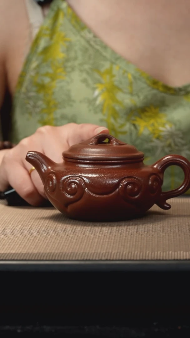 茶壶紫砂还原烧如意仿古210c微瑕