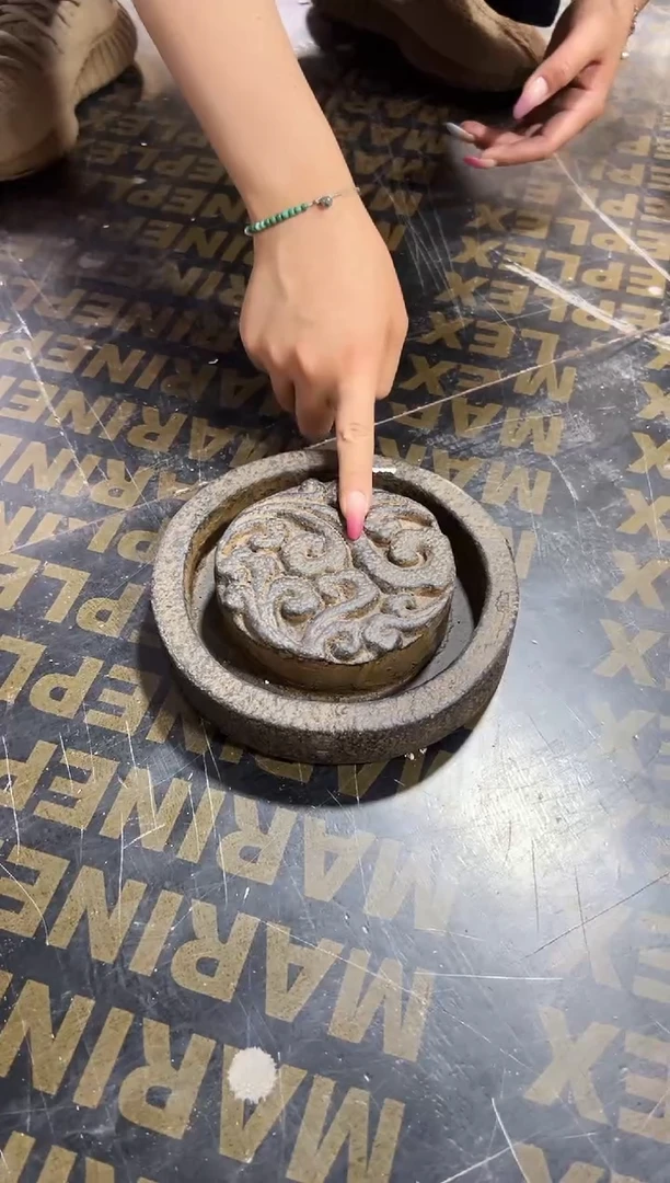 陶土【火山泥】祥云接水盘（小号）