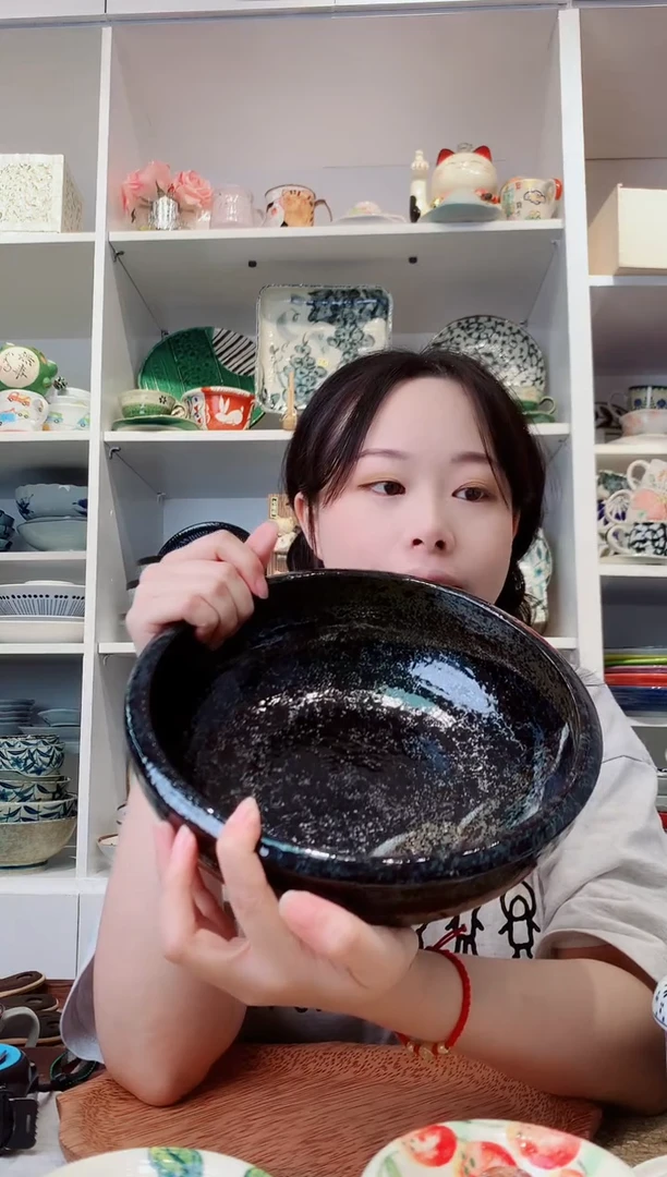 陶瓷美浓烧明世荒刷毛大钵23.5cm
