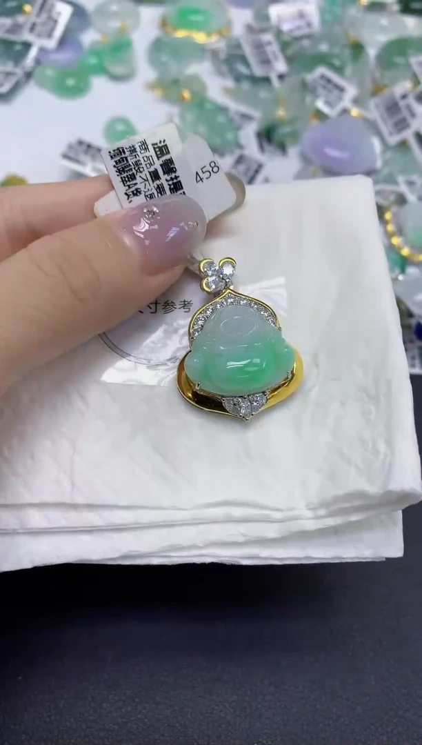 颈饰未镶嵌翡翠天然缅甸翡翠A货百元以上9元证书费自理