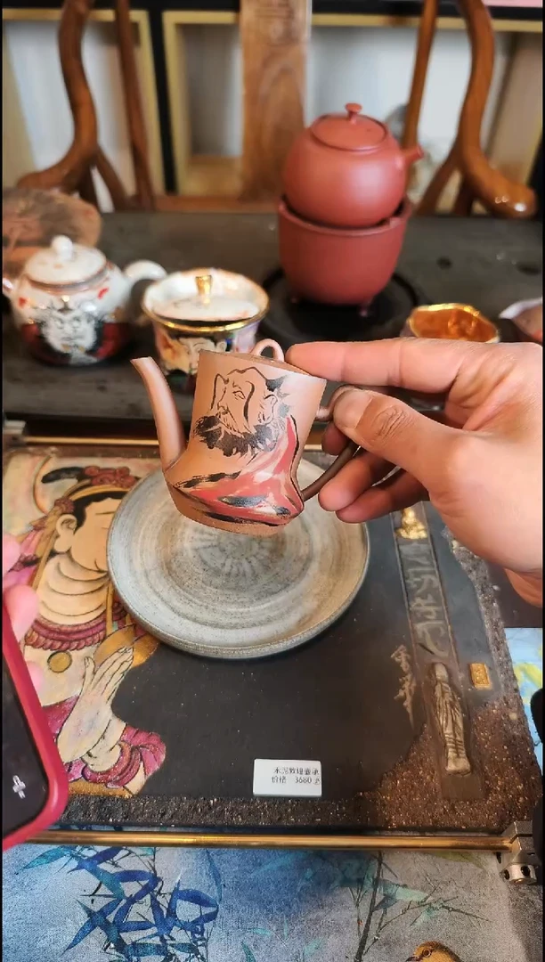 【闪购商品】达摩达摩手绘老岩泥80cc茶壶茶壶