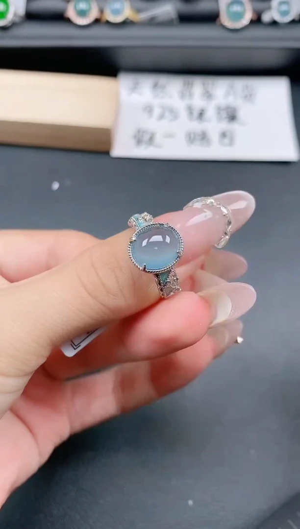 银S925镶嵌戒指翡翠1111