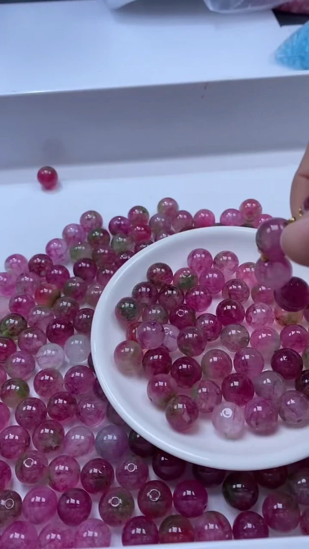 颈饰未镶嵌水晶W2989西瓜碧玺12mm*8颗