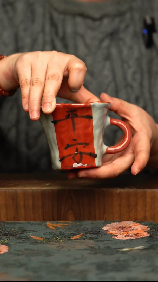 杯釉下彩手工手绘同款陶器