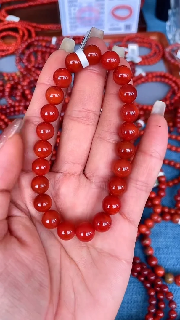 未镶嵌手串南红玛瑙N39凉山瓦西料玉化锦单圈多样性发其一