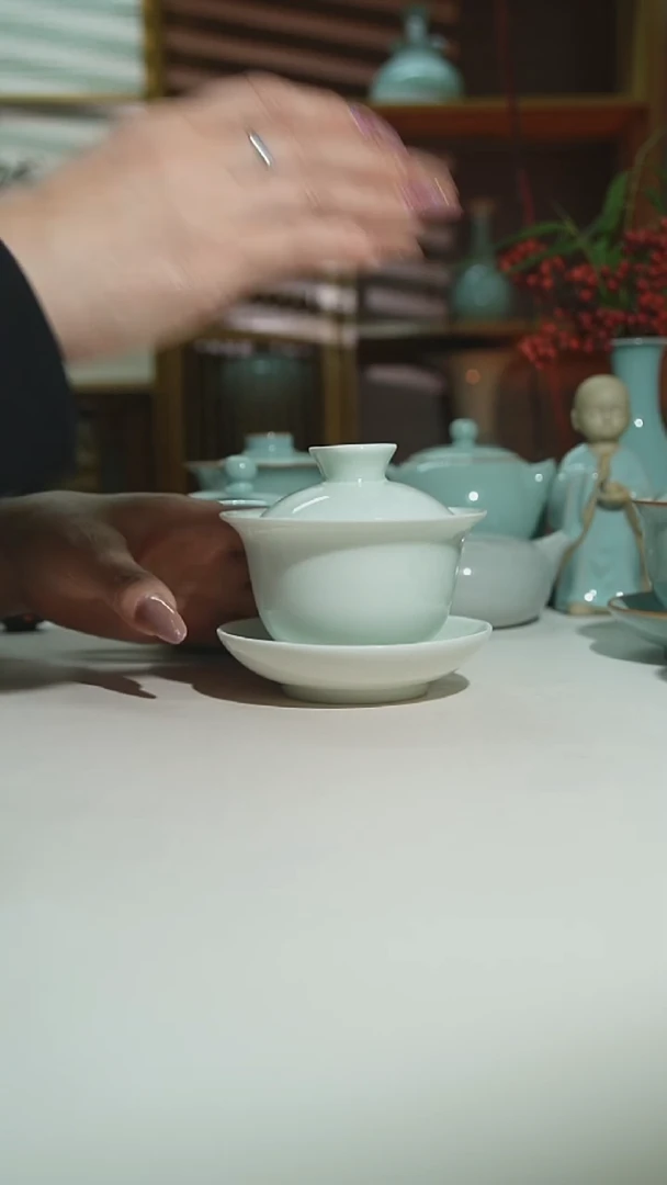 珑匠玉清玉兰盖碗二级