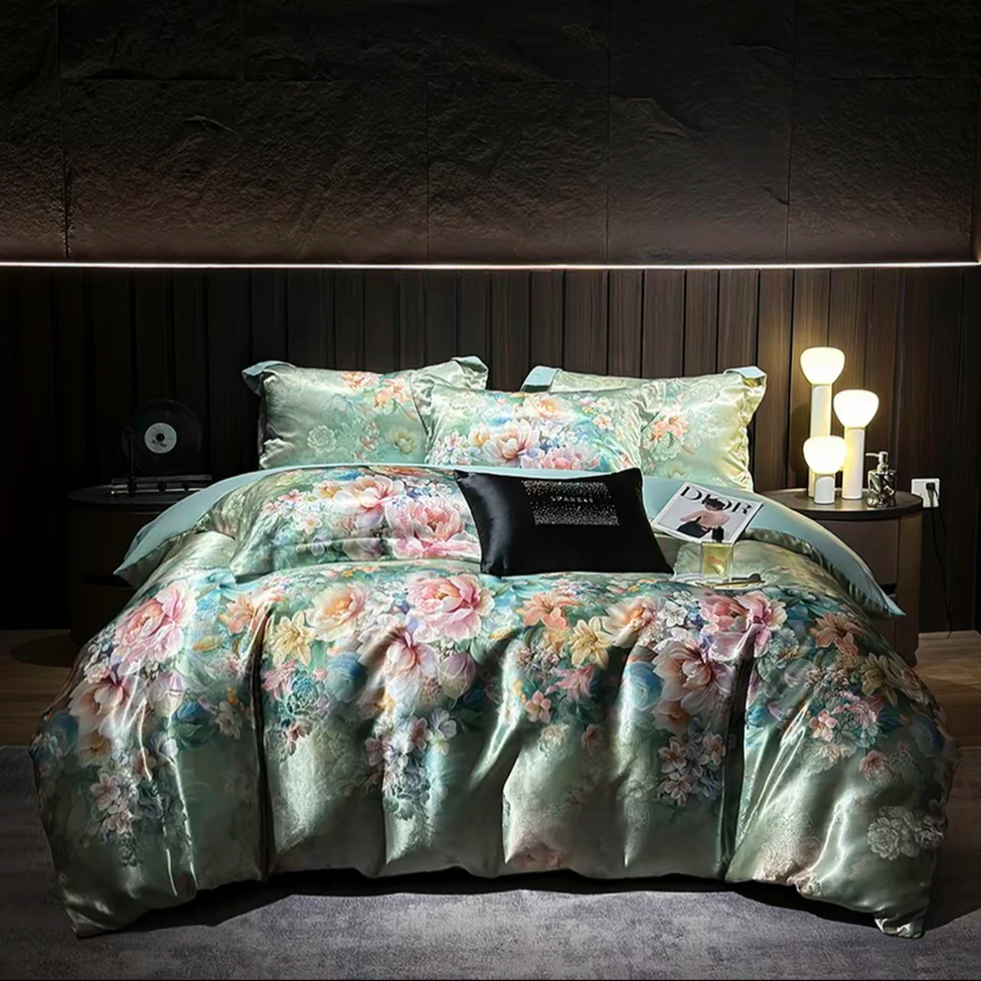 【张董严选】高端贡缎提花高织轻奢水氧棉繁花似锦四件套-张董