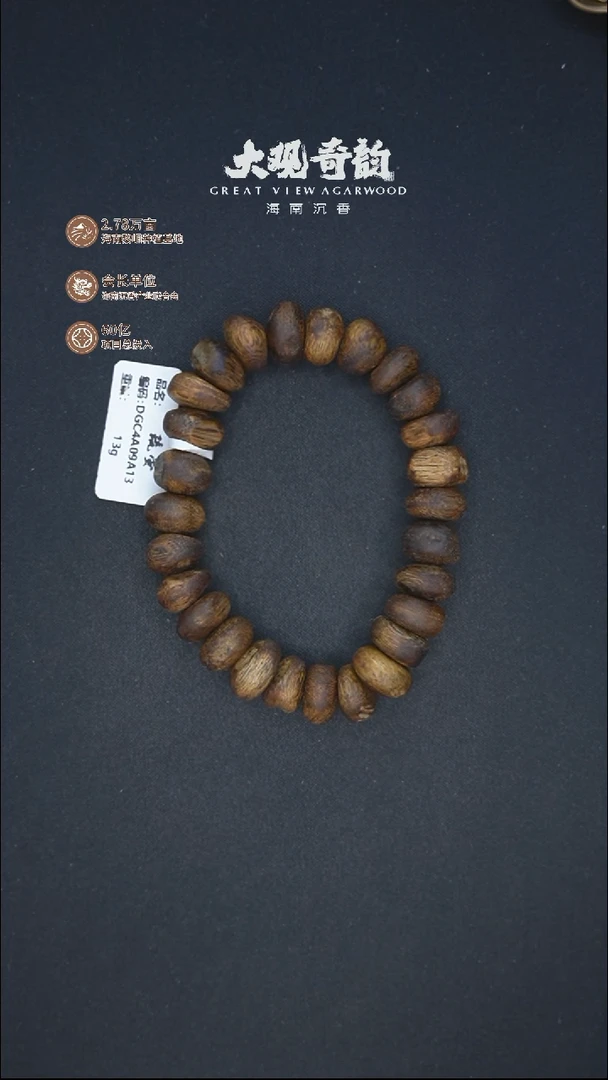 沉香手串【疏萤】虫漏13克多样性发一条