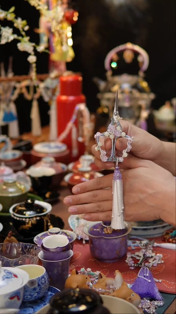 【闪购商品】摆件手工编织满工款剪刀