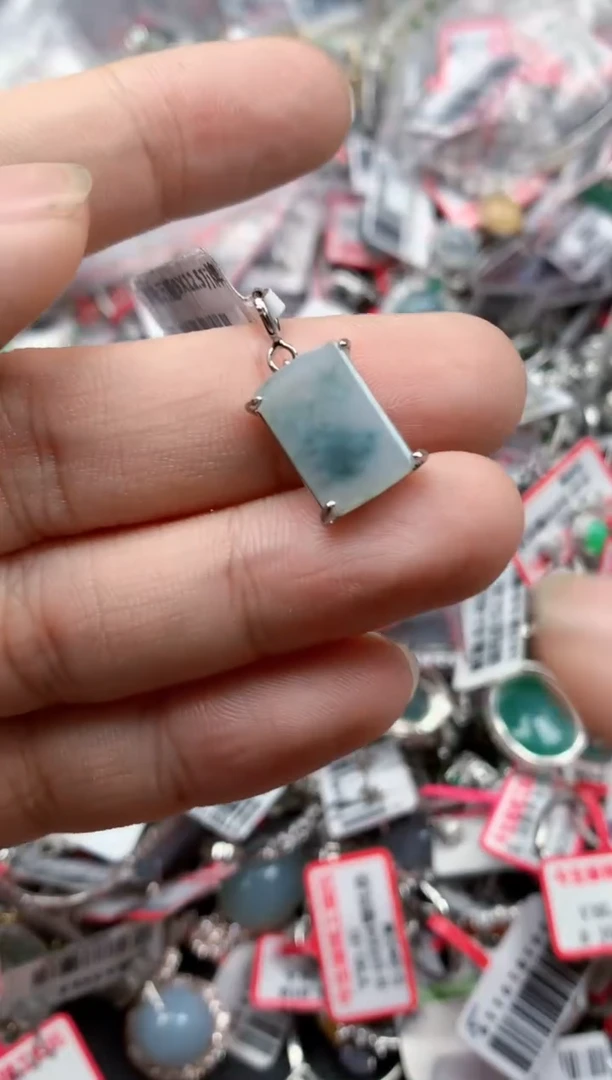 银S925镶嵌戒指翡翠天然A货缅甸翡翠